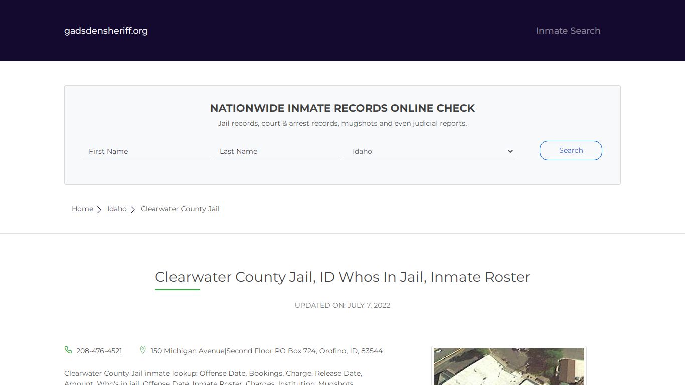 Clearwater County Jail, ID Inmate Roster, Whos In Jail